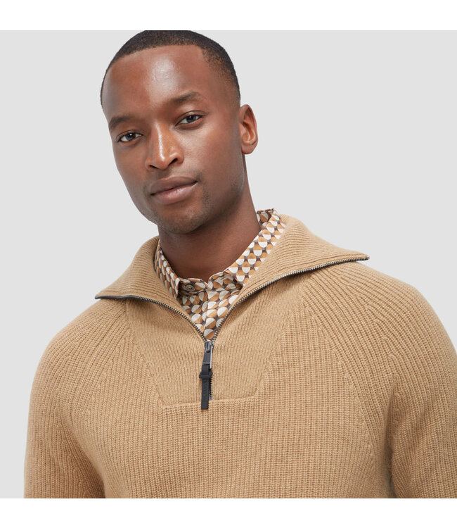 Fisherman Camel 1/4 Zip Sweater