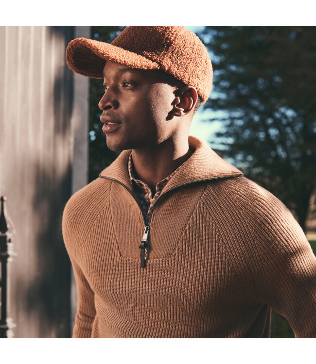 Fisherman Camel 1/4 Zip Sweater