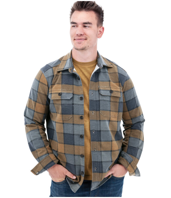 Classic Fit Black Iris Print Grayson Overshirt