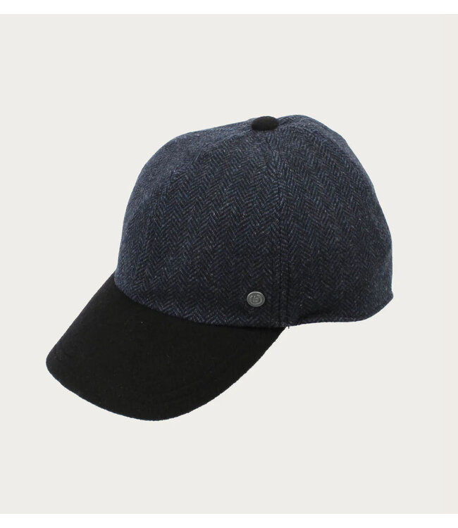 Navy Herringbone Baseball Cap