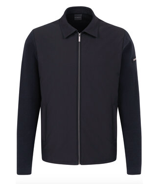 BUGATTI Navy Knit Sleeves Jacket