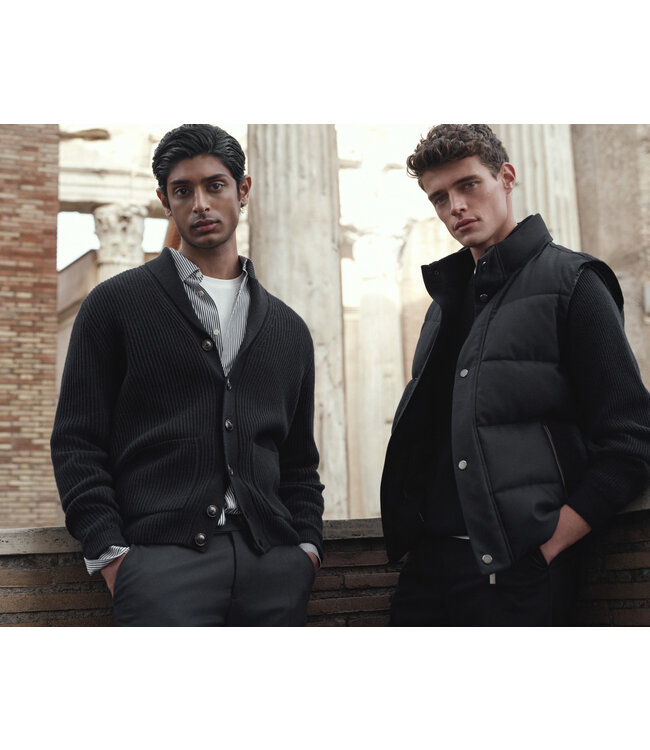 Modern Fit White Navy Stripe Shirt