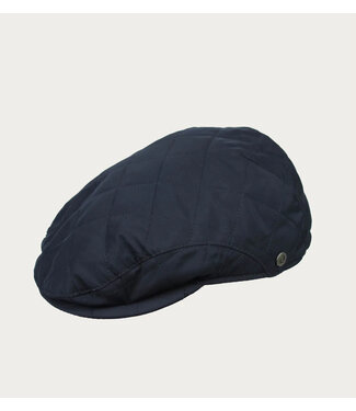 BUGATTI Navy Quilted Baker Flat Cap