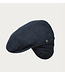 Navy Quilted Baker Flat Cap