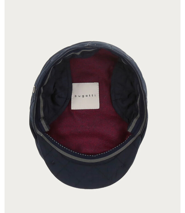 Navy Quilted Baker Flat Cap