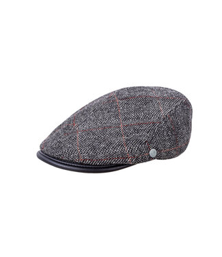 BUGATTI Grey Herringbone Flat Cap