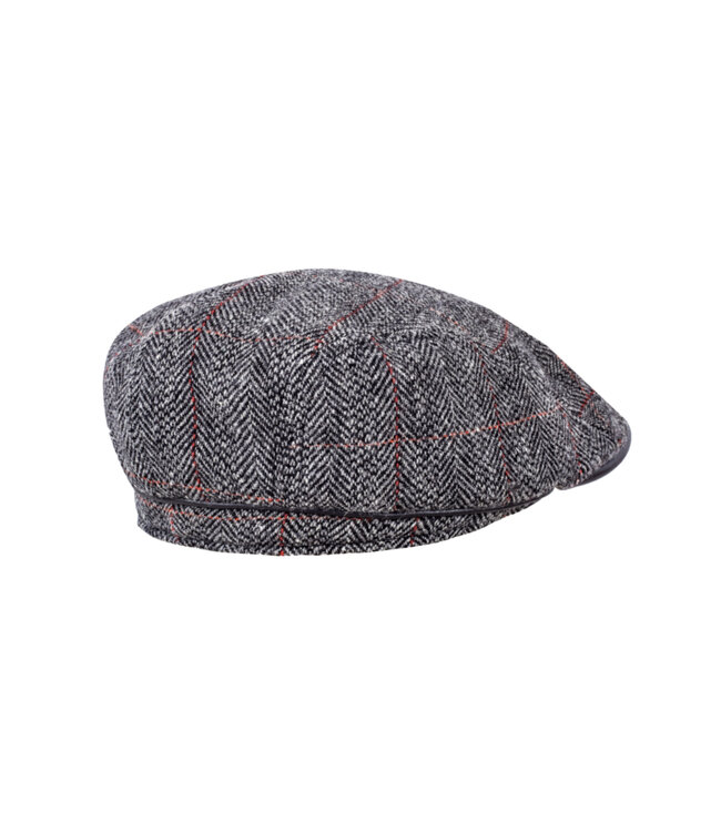 Grey Herringbone Flat Cap