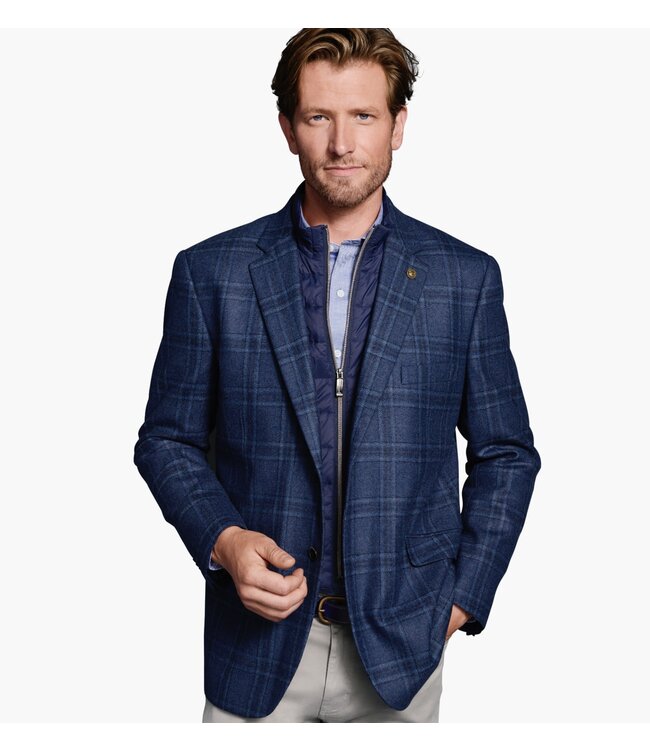 Classic Fit Blue Block Bibbed Sport Coat
