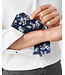 Slim Fit White Dobby Shirt with Navy Trim
