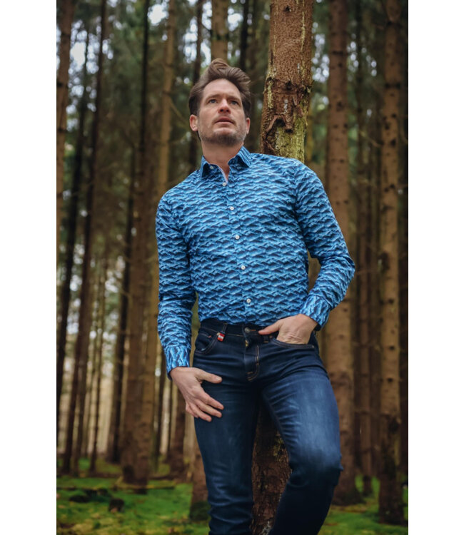 Modern Fit Navy Rocky Mountains Shirt