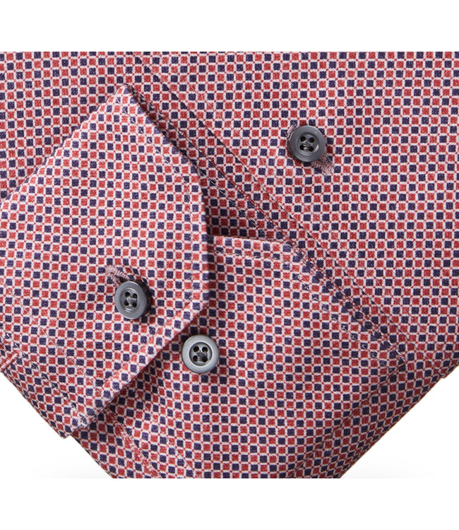 Modern Fit Navy & Red Pattern Shirt