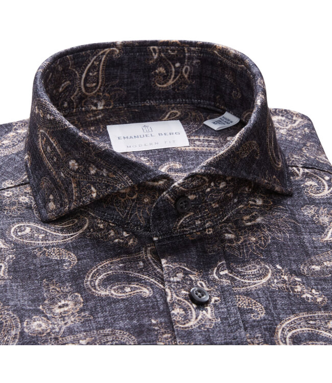 Modern Fit Charcoal Paisley Shirt
