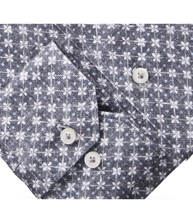 Modern Fit Dark Grey Blue Dot Shirt