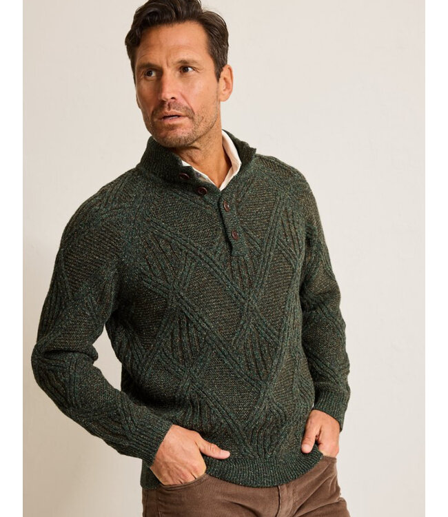 Green Brown Beachscape 1/4 Button