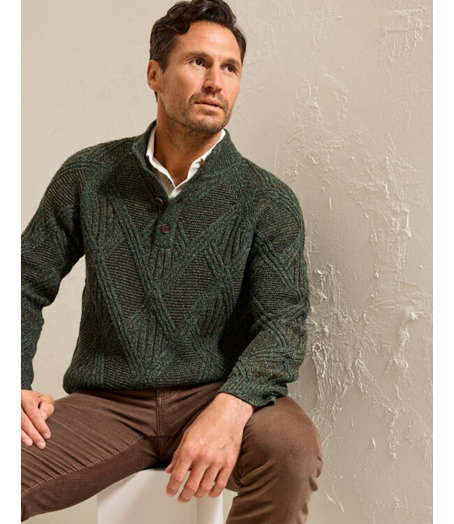 Green Brown Beachscape 1/4 Button