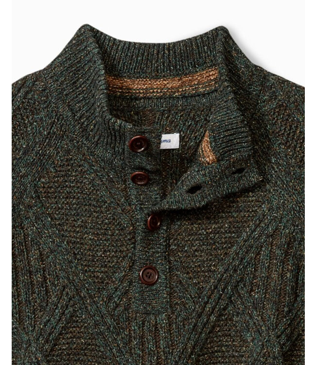 Green Brown Beachscape 1/4 Button