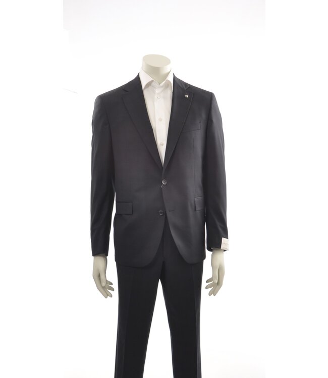 Modern Fit Navy Dark Windowpane Suit