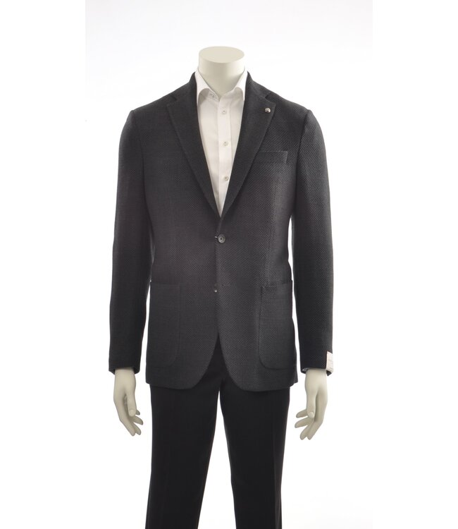 Modern Fit Charcoal Block Sport Coat