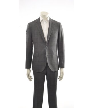 PAUL BETENLY Modern Fit Grey Windowpane Suit
