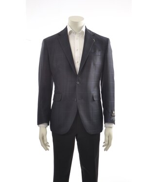 COPPLEY Modern Fit Navy Burgundy Windowpane Sport Coat