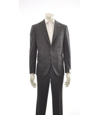 JACK VICTOR Modern Fit Mid Grey Check Suit