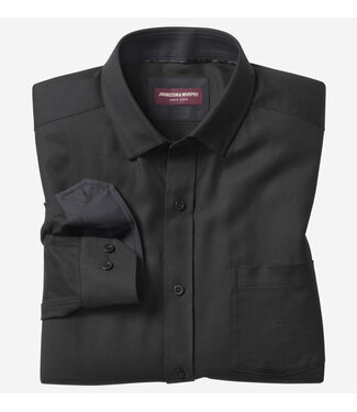 JOHNSTON & MURPHY Classic Fit Black Birdseye Shirt
