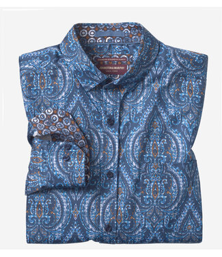 JOHNSTON & MURPHY Classic Fit Navy Paisley Shirt