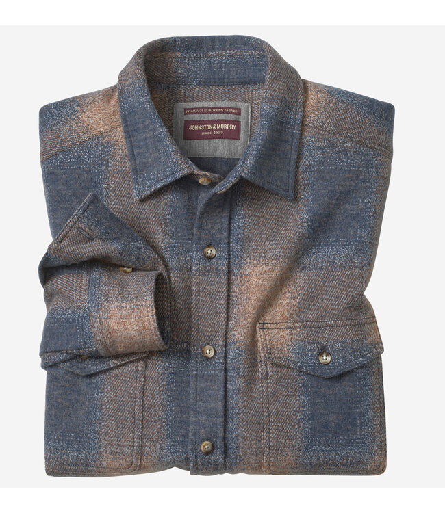 Classic Fit Navy Brown Overshirt