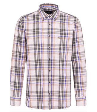 BUGATTI Modern Fit Tan Green Plaid Shirt