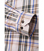 Modern Fit Tan Green Plaid Shirt