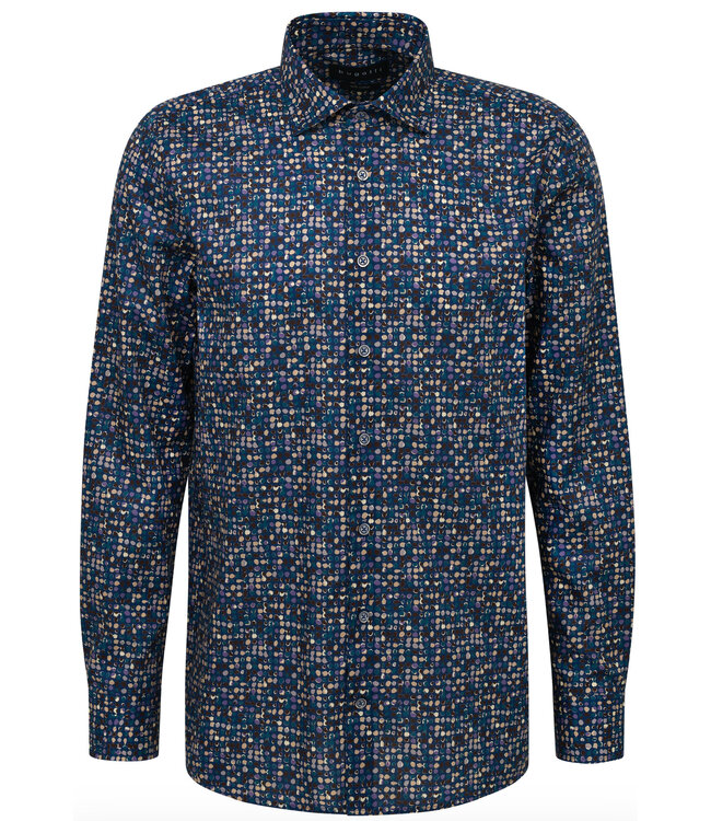 Modern Fit Navy Multi Dots Shirt