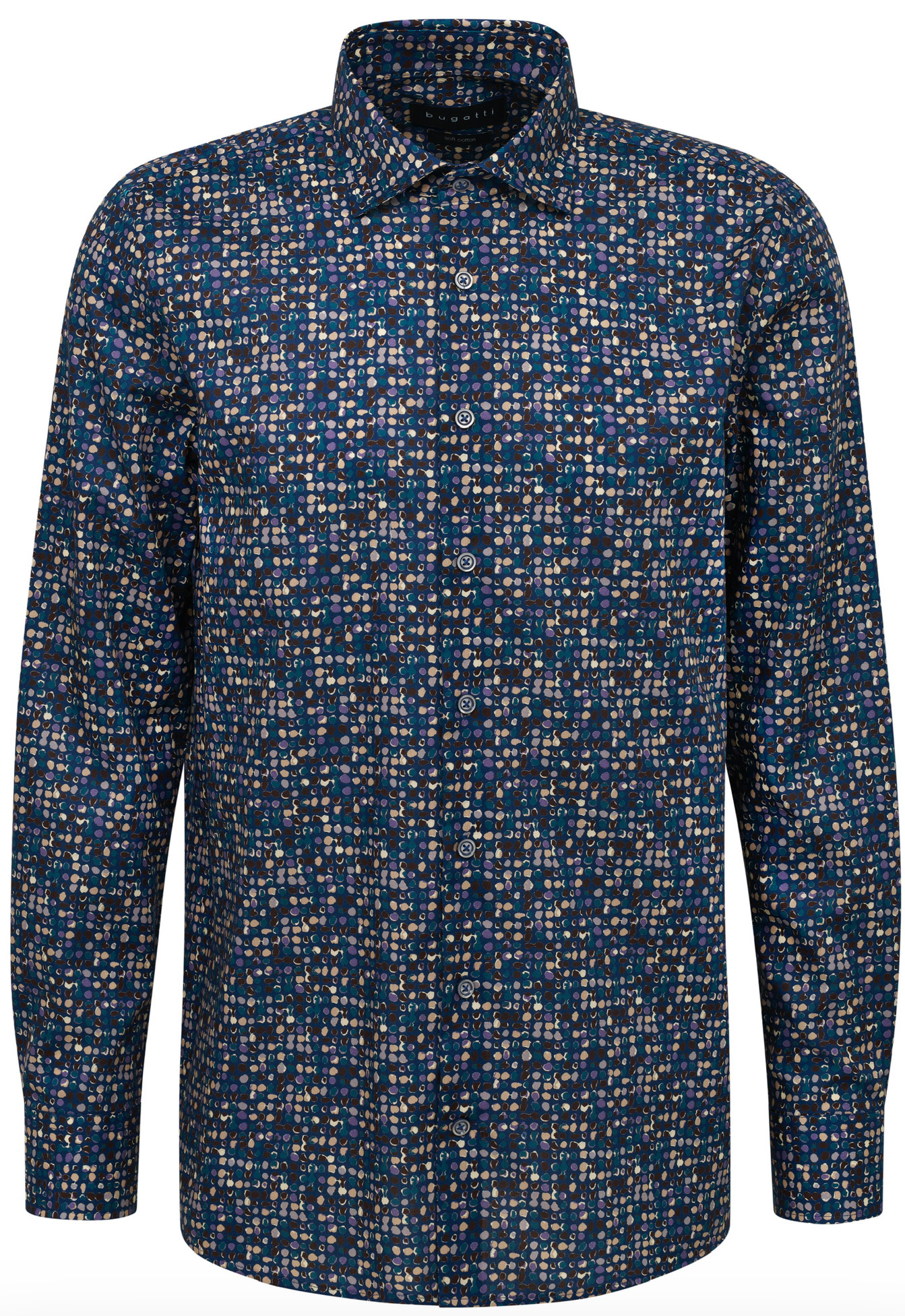 Blue Mod Dots Printed Dress Shirt