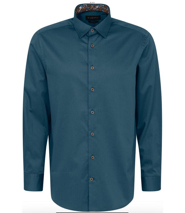 Modern Fit Teal Shirt With Trim