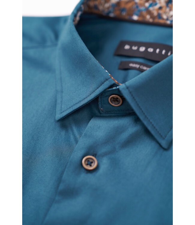 Modern Fit Teal Shirt With Trim