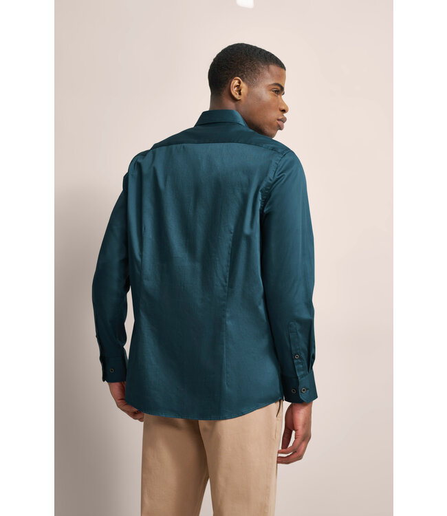 Modern Fit Teal Shirt With Trim