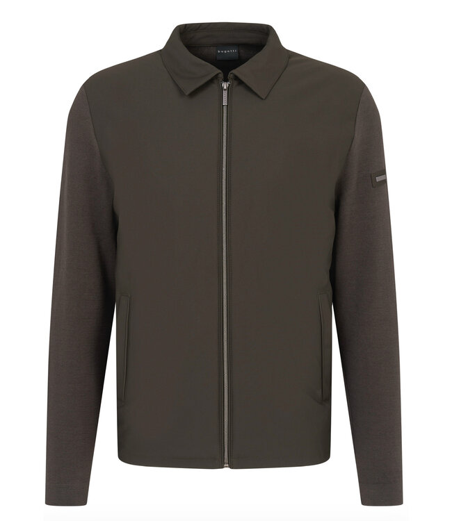 Olive Knit Sleeves Jacket