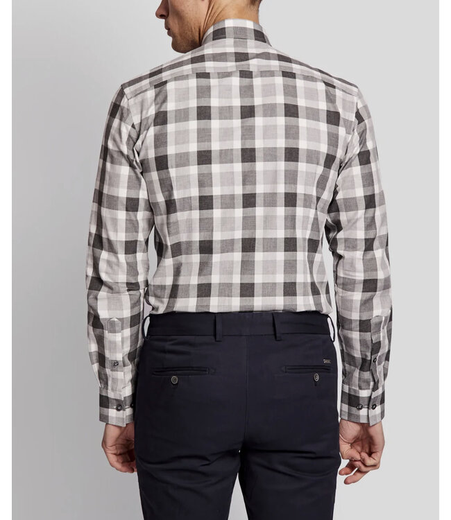 Modern Fit Grey Plaid Shirt