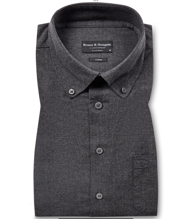 Modern Fit Charcoal Flannel Shirt