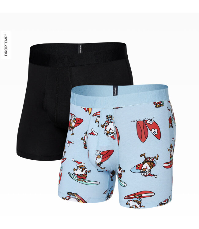 Slim Fit DropTemp 2 Pkg Surfs Up Black Boxer Brief