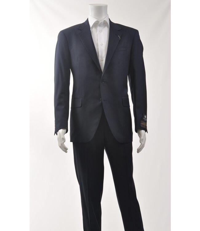 Classic Fit Navy Self Stripe Suit