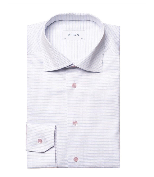 Slim Fit Pink Micro Check Pattern Shirt