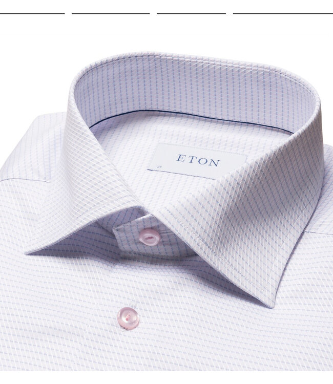 Slim Fit Pink Micro Check Pattern Shirt