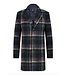 Navy Orange Check Overcoat