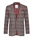 Slim Fit Brown Burgundy Check Sport Coat