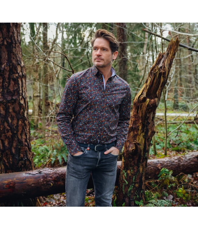 Modern Fit Small Leaves Shirt