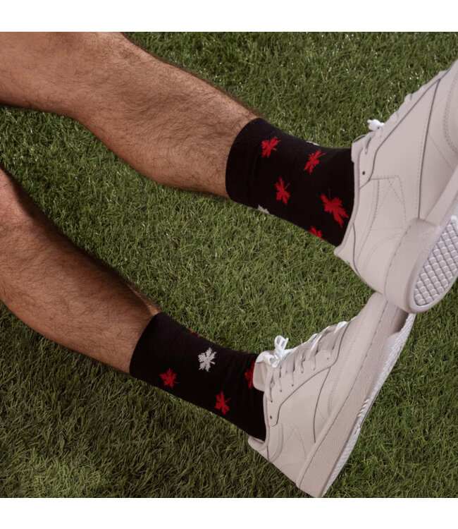 Black Maple Leafs Socks