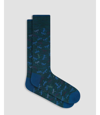 BUGATCHI Teal Dragonfly Socks