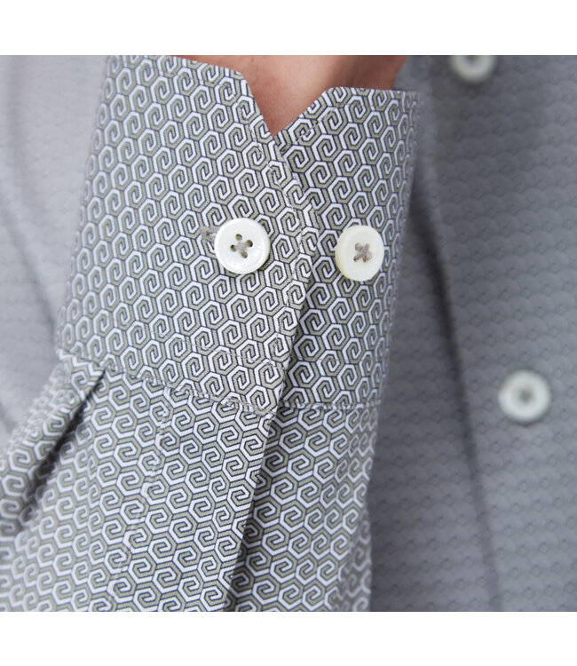 Modern Fit Khaki Print Shirt