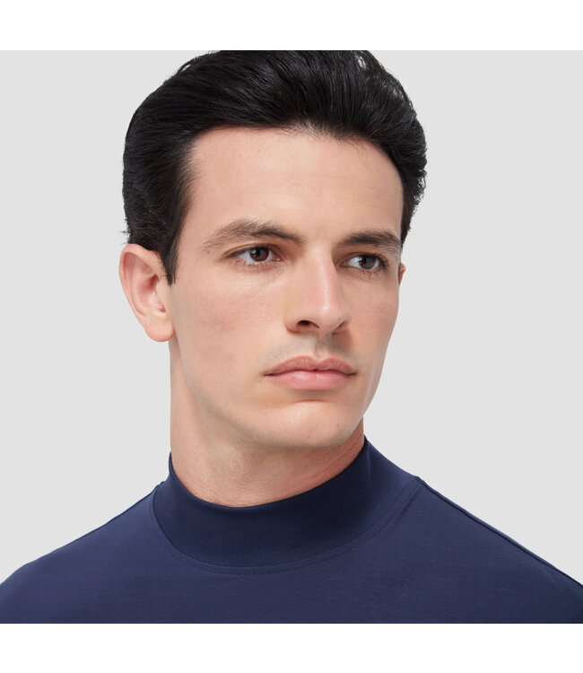 Navy Mock Neck