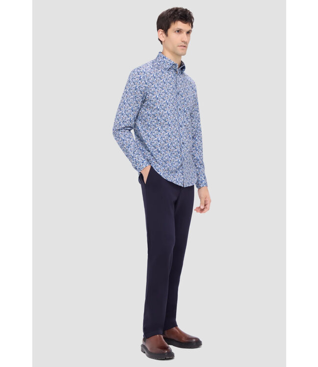 Modern Fit Dusty Blue Pattern Shirt